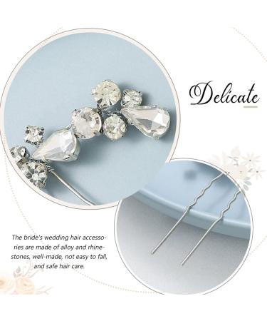 Bride Wedding Hair Pins - Silver Crystal Rhinestone Hair Accessories (Pack of 2) - Easedaily - Buy Online on SooperMarket.com
