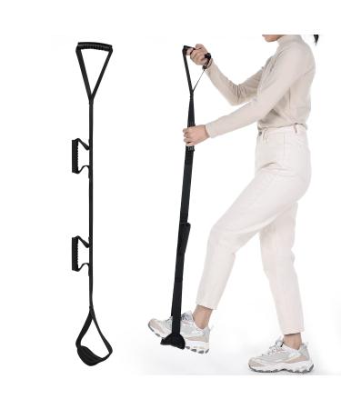 Multi-Loop Leg Lifter Strap 42in Adjustable Leg Lifter Rigid Hand Strap Padded Foot Loop with 3 Hand Grip Aid Device for Recovering from Hip Knee Replacement Getting in Out of Bed Couch Car Wheelchair