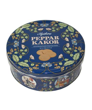 Swedish Ginger Snaps Cookies - Organic Vegan Dairy-Free Crackers - Great Snack with Coffee or Tea - Gift Tin for Birthday or Christmas - from Nyakers