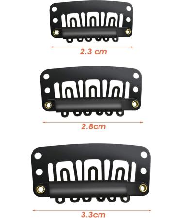 90 PCS U Form Metal Wig Clips - Soft Rubber Hair Extension Combs Snap Clips & Replacement Clips - 3.3cm/2.8cm/2.3cm | International Shipping - Buy Online on SooperMarket.com