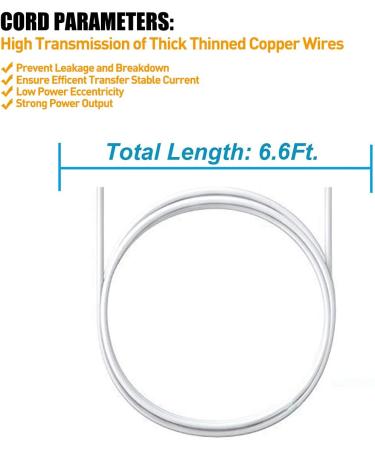 UL Listed Power Cord for VTech DM221-2 DM223 DM251 Baby Monitor Charger - DC 6.0V 6.6ft White - Compatible with DM111 DM112 DM222 DM271 - Parent & Baby Units - Buy Online on SooperMarket.com