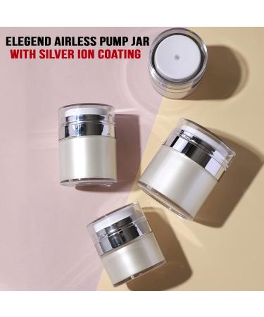 Silver Ion Coated Airless Cosmetic Container Set - 3pcs (0.5oz + 1oz + 1.7oz) | Leak Proof Pump Jar for Lotions, Gels, Creams | Refillable & Portable Travel Size Moisturizer Container - Buy Online on SooperMarket.com