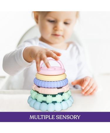 Silicone Stacking Toy for Teething | Fun & Interactive Developmental Toy (Pastel 1) - Buy Online on SooperMarket.com