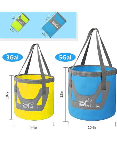 IFWELL Collapsible Bucket 5 Gallon Portable Folding Basin Pail - Blue Yellow 20L-12L - Buy Online on SooperMarket.com