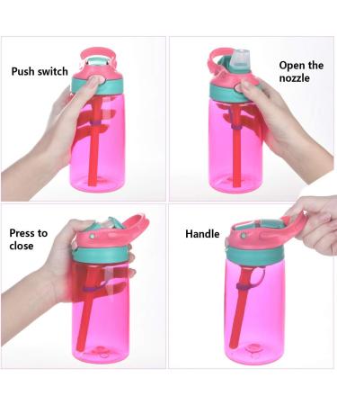 Flintonic 480ML Kids Sippy Cup | Leak-Proof, BPA-Free Toddler Drink Bottle with Brush | Water Milk Cup for Children | Shatter-Proof, Red - Buy Online on SooperMarket.com