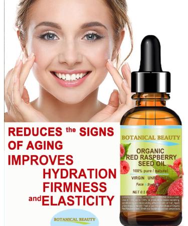 Organic Red Raspberry Seed Oil 0.5 Fl.oz for Face, Body & Hair - Botanical Beauty - Buy Online on SooperMarket.com