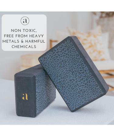 Yoga Blocks 2 Pack - High Density Lightweight EVA Foam - Leopard Print Yoga Bricks - Home and Travel Set - Buy Online on SooperMarket.com