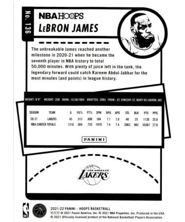 Los Angeles Lakers 2021-2022 Hoops Team Set with LeBron James - Factory Sealed - Buy Online on SooperMarket.com
