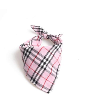 UANOU Dog Bandanas Triangle Bibs Cotton Scarf Red Plaid Printed For Puppy Small And Medium Pet Supplies S Pink