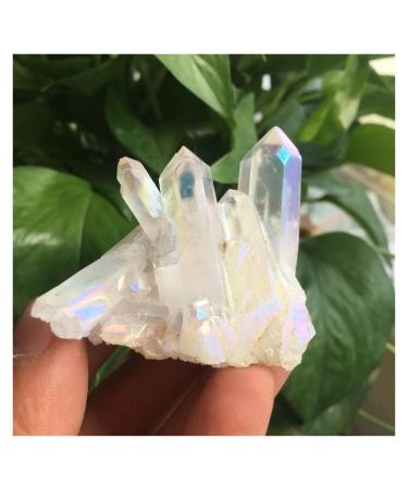 Natural Crystal Rough Beautiful White Flame Aura Quartz Crystal Cluster Specimen 90-100g