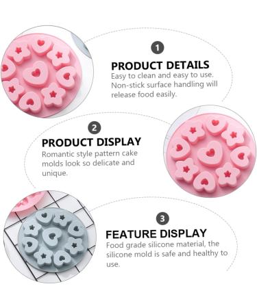 Zerodeko 2pcs Donut Mold Silicone Molds Heart Decor Heart Cake Pan Heart Pudding Mold De para Gelatinas Biscuits Mold Biscuits Mould Fondant Mold Fudge Food Supplement Box Silica Gel Baby 20.5X20.5X2CM - Buy Online on SooperMarket.com