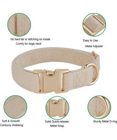 YUDOTE Ultra-Soft Natural Cotton Dog Collar for Medium Dogs with Sensitive Skin - Cream White - Buy Online on SooperMarket.com
