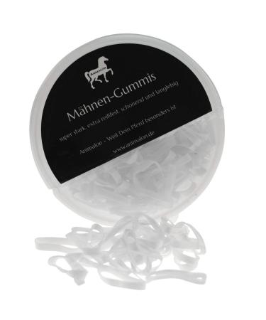 Animalon mane gum made of silicone |Single gums for horses hairstyles |Gentle mooring with tear -resistant mane gum |Ideal tunier accessories for horses (300 pieces white) 300 pieces (1 pack) white