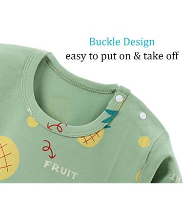 YANWANG 100% Cotton Baby Pajamas Set | Long Sleeve Sleepwear | Pineapple Print | 6-12 Months - Buy Online on SooperMarket.com