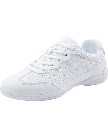 White Cheerleading Shoes Girls Cheer Shoes Women Dance Shoes Yoga Fitness Gymnastics Training Shoes 36 EU White