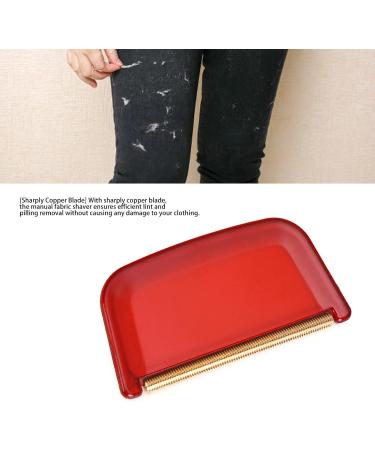 Lint Remover Comb - Manual Fabric Shaver with Copper Blade for Knitted Garments - Lightweight & Compact (Red) | International Shipping Available - Buy Online on SooperMarket.com