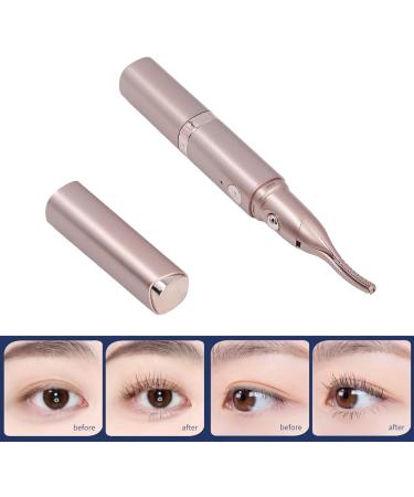 Heated Eyelash Curler Electric Handheld Eyelash Curler Heated 2 in 1 Long Lasting Styling Eyebrow Trimmer Eyelash Makeup Tools for Women Girls Travel Home (Champagne Gold) - Buy Online on SooperMarket.com