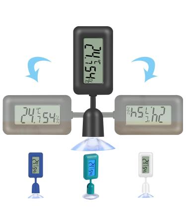 YESAVAY Reptiles Thermometer Hygrometer | Digital Temp & Humidity Meter for Bearded Dragon Tanks - Suction Cup | Mini Black - Buy Online on SooperMarket.com