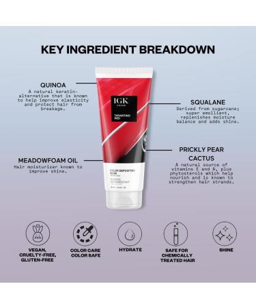 IGK Color Depositing Mask - Tarantino Red (Vibrant Ruby) | Vegan & Cruelty Free - Buy Online on SooperMarket.com