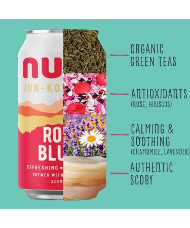 Nunc Jun-Kombucha Rose Blush 12x330ml - Premium Floral Kombucha Drink for Gut Health - Natural Energy, Gluten Free - Buy Online on SooperMarket.com