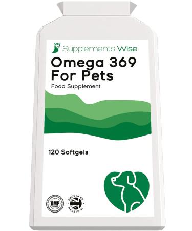Omega 3 Fish Oil For Dogs and Cats - 120 x 1000mg Capsules - Dog Fish Oil Supplements for Healthy Skin and Shiny Coat - Omega 3 for Dogs Allergies and Bites - Maintain Healthy Joints and Heart