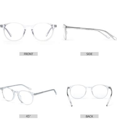 ZENOTTIC Vintage Round Glasses Frame - Retro Clear Lens Nerd Glasses for Women & Men | C4 Transparent - Buy Online on SooperMarket.com