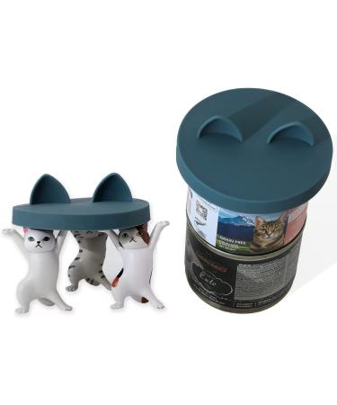 OHMO 2 Pack Dark Blue Cat Food Can Lids - Silicone Covers for 2.5 oz Cans (3 oz) | Small Size - Pet Food Can Lids - Buy Online on SooperMarket.com