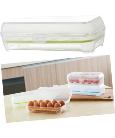 2pcs 10 Eggs Portable Refrigerator Clear Storage Bin with Lid Egg Holder Storage Box re-usable Green 24.5*10.5*7cm - Buy Online on SooperMarket.com