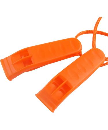AUGSUN 10 Pcs Safety Whistle with Lanyard - Marine Grade Plastic Whistle for Emergencies, Orange - Buy Online on SooperMarket.com