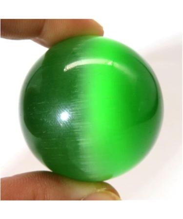 Ornament Natural Green Cat Eye Crystal Sphere Stone Ball 30-40mm 1pc Stone Collection - Buy Online on SooperMarket.com