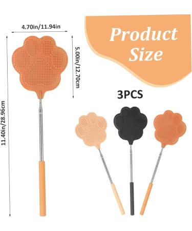 Fly Swatter for Indoors Extendable Fly Swatter 3Pcs Fly Swatter Manual Paw-Shaped Flyswatter Heavy Duty Fine Mesh PP Stainless Steel Fly Swatter for Indoors - Buy Online on SooperMarket.com