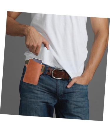 DOITOOL for Cell Portable Waist Brown Protective Pouch Storage Phone Dark Practical Mobile Bag Male Men - Buy Online on SooperMarket.com