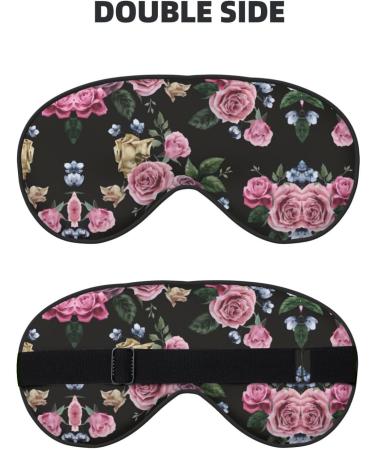 Shop Black Background Rose Soft Sleep Eye Mask | Breathable Eye Patch for Women | Ideal for Travel & Relaxation - Buy Online on SooperMarket.com