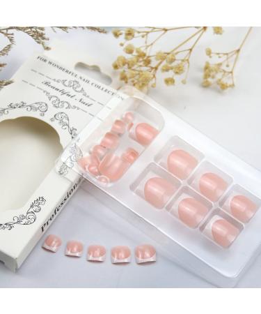 White Glitter Short Square Toe Fake Press On Toenails | Glossy Acrylic False Toenails for Women - 24pcs - Buy Online on SooperMarket.com