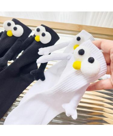Novelty Magnetic Suction Couple Socks | 3D Funny Holding Hands Design | Cotton Breathable | 1 Pair White - Buy Online on SooperMarket.com
