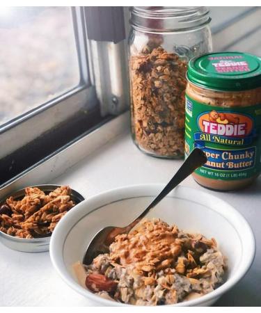 Teddie Super Chunky Peanut Butter - 16oz Plastic Jar | Gluten-Free, Vegan - Pack of 1 - Buy Online on SooperMarket.com