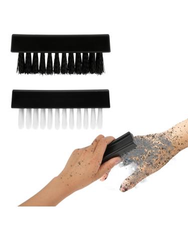 Amaxiu Hand Nail Brush for Cleaning Fingernails Durable Nylon Firm Stiff Scrub Bristles Nail Scrubber Brushes for Men Mechanics Gardeners Scrubbing under Fingers Foot Toes(2 Pack Black+White)
