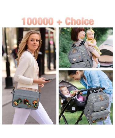 Buy Tonyeee Personalized Diaper Backpack | Stylish Travel Baby Bag with Removable Cross Body Bottle - Gray - Buy Online on SooperMarket.com