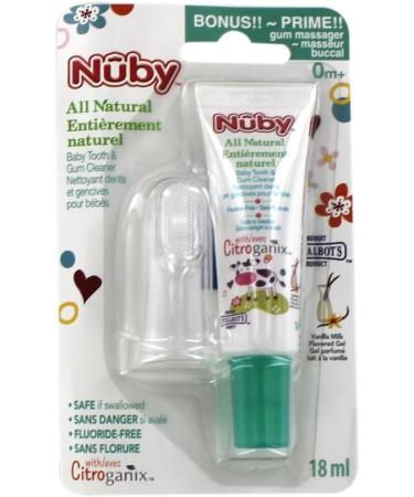 Nuby Citroganix Infant Toothpaste with Silicone Finger Brush Clear - Buy Online on SooperMarket.com
