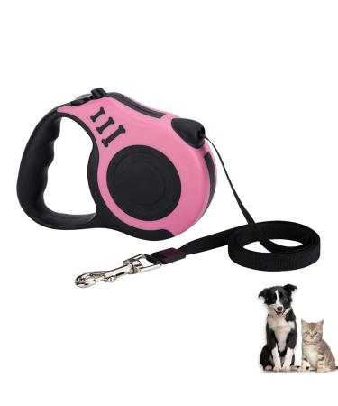 Dog Leash 5 m Retractable Dog Leash for Small Medium and Large Dogs Pink Pink 5 m