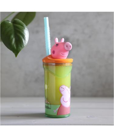 Peppa Pig Drinking Cup with Straw & 3D Figure - 360ml BPA-Free Kids' Cup for Boys & Girls - Buy Online on SooperMarket.com