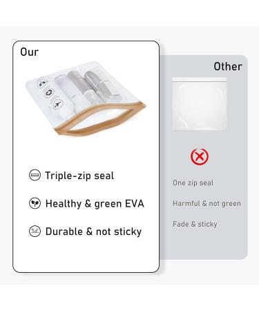 ECOHUB TSA Approved Airport Liquid Bag 20x20cm - Clear Toiletry Bag for Travel - Men and Women - Airline Approved Zip Lock Bags - Light Brown - Buy Online on SooperMarket.com