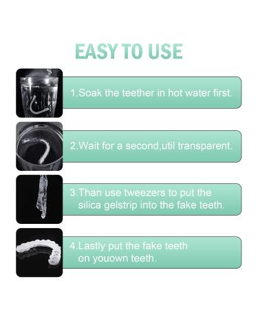 2 PCS Veneers Dentures Socket for Women and Men - Temporary Tooth Repair | Bright White Dental Veneers for Upper and Lower Jaw - Protect & Restore Your Smile - Buy Online on SooperMarket.com