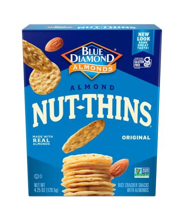 Blue Diamond Almonds Nut Thins Gluten Free Cracker Crisps, Original, 4.25 Oz Boxes (Pack of 12)