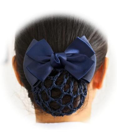 2 PCS Bowknot Hair Net Professional Bowknot Hair Clip Bow Barrette Bun Cover Bun Net for Women Girls - Buy Online on SooperMarket.com