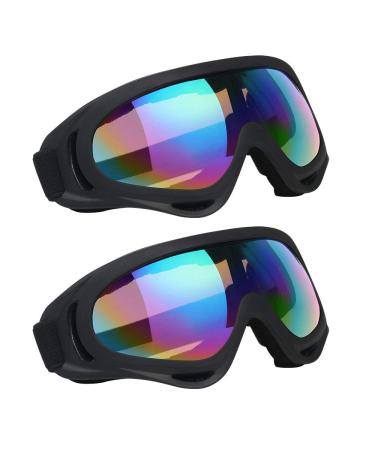 Vicloon ski glasses ski snowboard glasses UV protection goggle motocross glasses helmet compatible anti-fog skiing glasses sports glasses for skiing motorcycle bike skating unisex ... 2PCs
