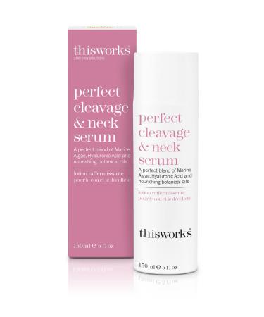 This Works Perfect Cleavage & Neck Serum 150 ml - Anti Aging Moisturiser for Neck and D colletage with Marine Algae and Hyaluronic Acid - Youth-Boosting Neck Cream with Nourishing Botanical Oils 150 ml (Pack of 1)