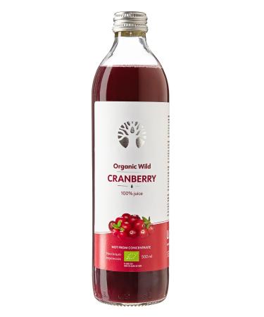 LOOV Wild Cranberry Juice Organic 500 ml 100% from Directly Pressed Organic Fresh Cranberries Contains Polyphenols no Sugar Added no Water Added Wild-Crafted