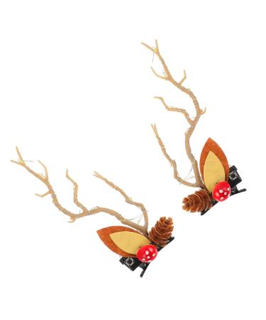minkissy 2 Pairs Christmas Glow Barrette Christmas Hairpin Glowing Hairpin Girl Hair Accessories Girls Hair Ties Hair Ornaments for Women Xmas Hair Clips Antlers Deer Horns Hair Holder Ear