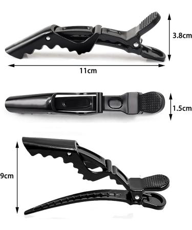 10x Crocodile Hair Clips - Professional Styling Barrettes for Thick Hair with Nonslip Grip - Salon Quality - Black - Buy Online on SooperMarket.com